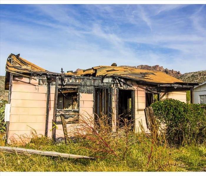 Burned and abandoned house